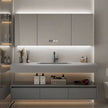 Wall Hung 304 Stainless Steel Bathroom Cabinets Vanity Shock Resistance For Compact Bathroom