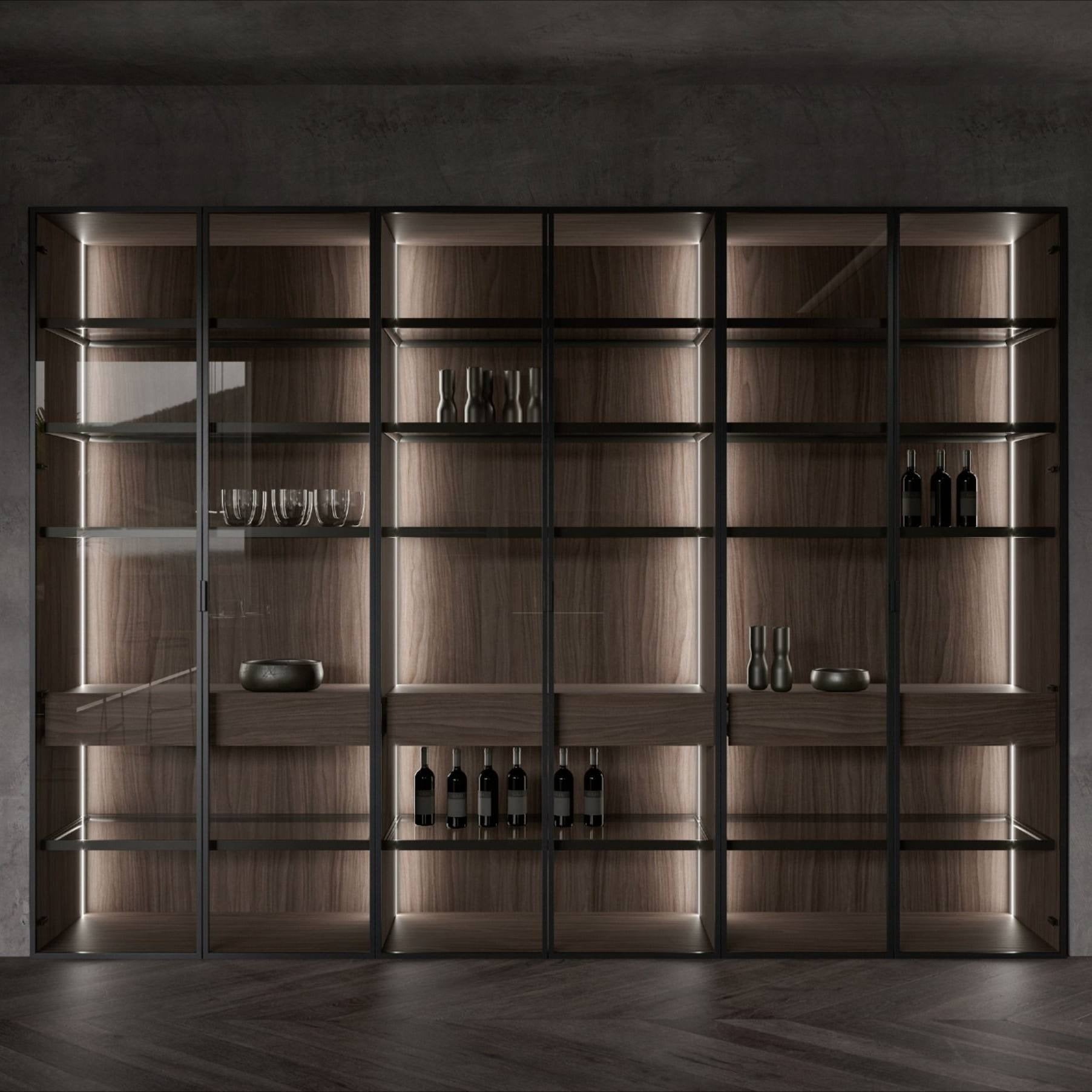Anti-rust Frame 304 Stainless Steel Freestanding Wine Cabinet For Guest Room
