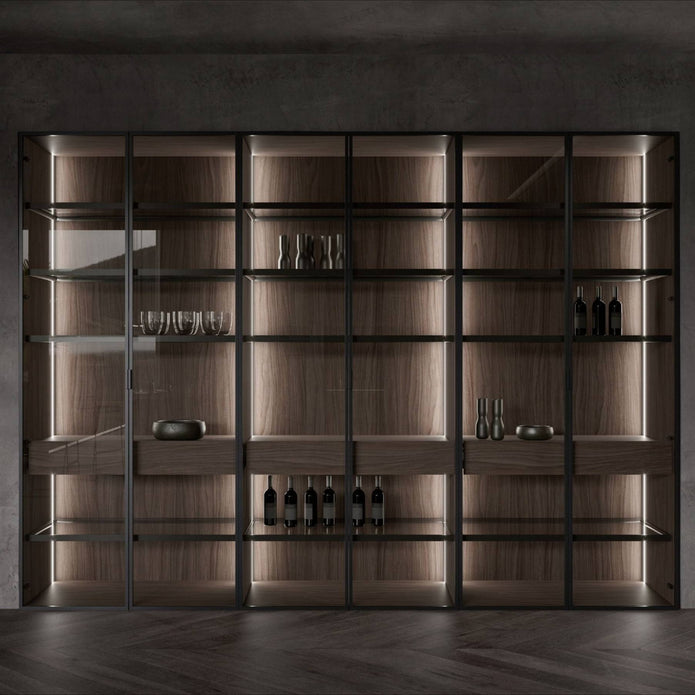 Anti-rust Frame 304 Stainless Steel Freestanding Wine Cabinet For Guest Room
