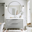 For Small Bathrooms Floor Mounted Stainless Steel Bathroom Vanity Antirust With Smart Mirror