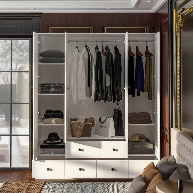 For Guest Room Combination Stainless Steel Wardrobe Cabinet With Soft Close Hinges And Shelves