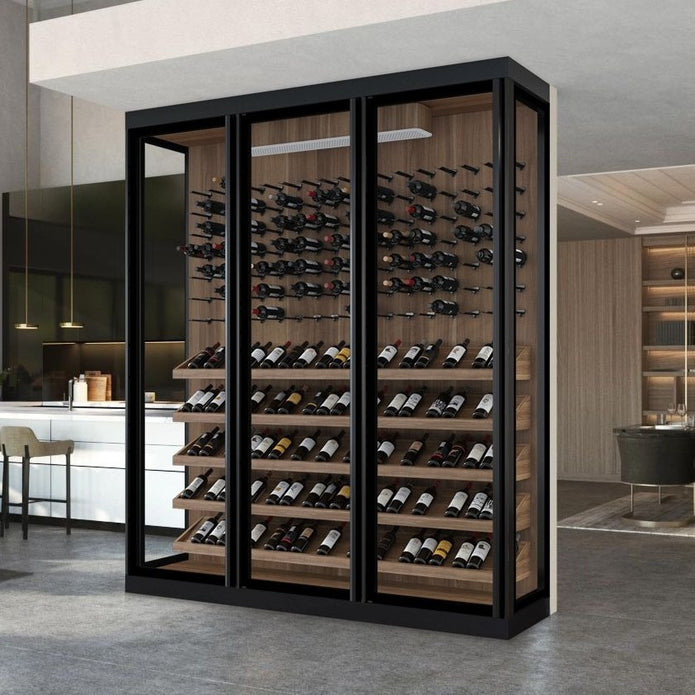 Humidity Regulation SS304 Stainless Steel Freestanding Wine Rack For Living Room With Adjustable Racks