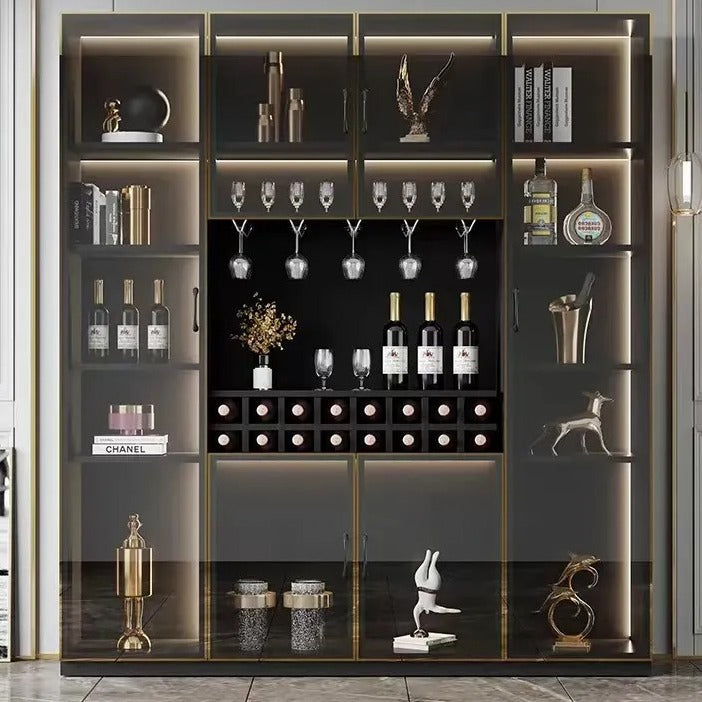 Digital Thermometer Stainless Steel Freestanding Wine Cabinet For Home Bar With Corrosion Resistance