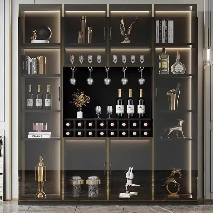 Digital Thermometer Stainless Steel Freestanding Wine Cabinet For Home Bar With Corrosion Resistance