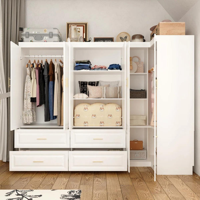 Mirror Door And Stainless Steel Body Combination Wardrobe Cabinet For Home