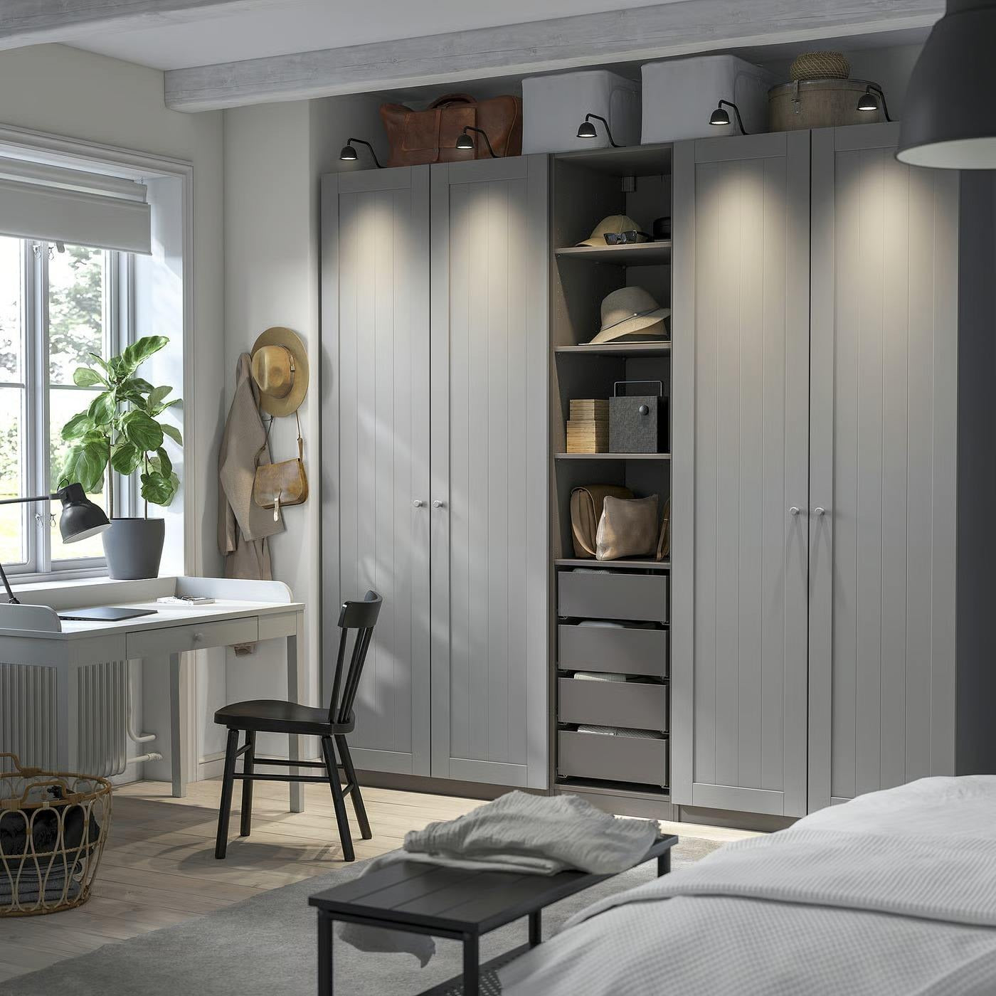 Custom Partition Built-in Stainless Steel Wardrobe For Small Bedroom