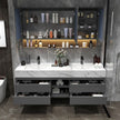 Wall Hung 304 Stainless Steel Bathroom Cabinet Safe To Use Environmental Protection For Guest Bathroom