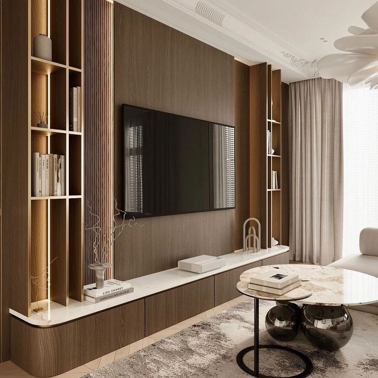 For Family Room Anti-tip Hardware Stainless Steel TV Cabinet Built-In