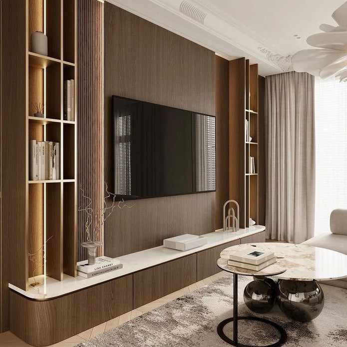 For Family Room Anti-tip Hardware Stainless Steel TV Cabinet Built-In