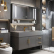 For Modern Bathroom Wall Hung Stainless Steel Bathroom Dressing Table Cool To The Touch With Smart Mirror