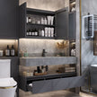 Wall Hung 304 Stainless Steel Bathroom Vanity Set Zero Formaldehyde With Sink For Small Bathrooms