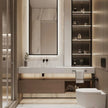 Metallic Texture Wall Hung Stainless Steel Bathroom Vanity Anti Insect Elegant For Home Bathroom