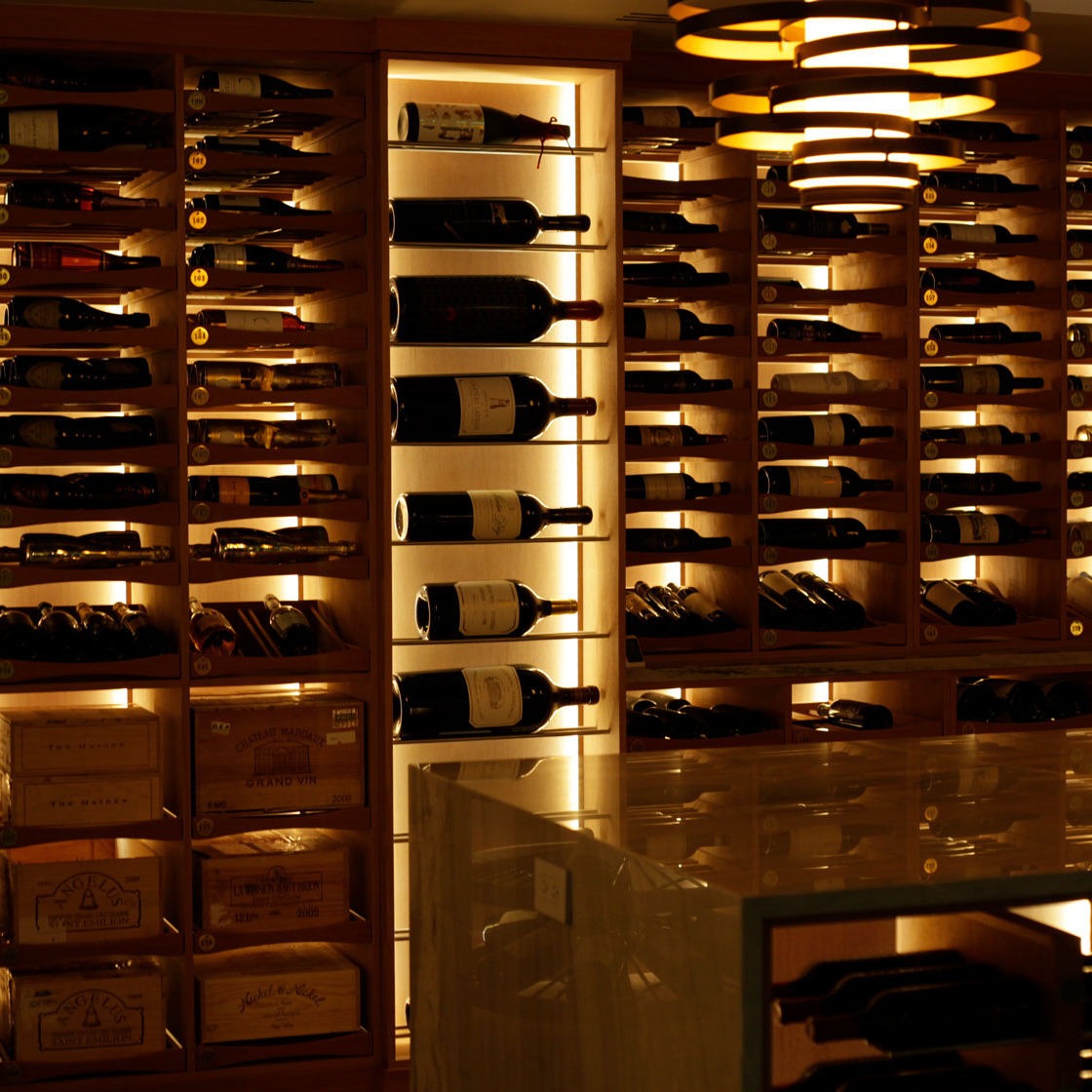 Deodorization Carbon Filter SS304 Stainless Steel Wine Cellar Wine Rack For Restaurant