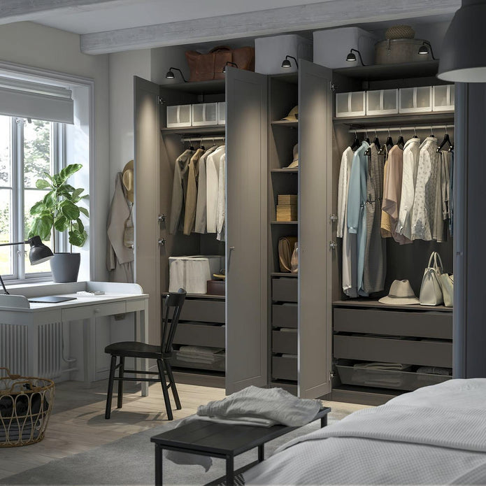 Custom Partition Built-in Stainless Steel Wardrobe For Small Bedroom