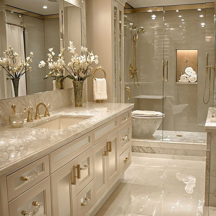 Floor Mounted 304 Stainless Steel Bathroom Vanity Set Environmental Protection For Guest Bathroom