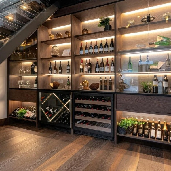 For Dining Room SS304 Stainless Steel Built-in Wine Rack With Frost-free Technology And Drawer