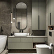 Modern Customizable Floor Mounted SS304 Stainless Steel Bathroom Dressing Table Antibacterial With Sink For Washrooms