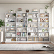 Freestanding 304 Stainless Steel Bookshelf With Moisture-proof Back Panel For Basement