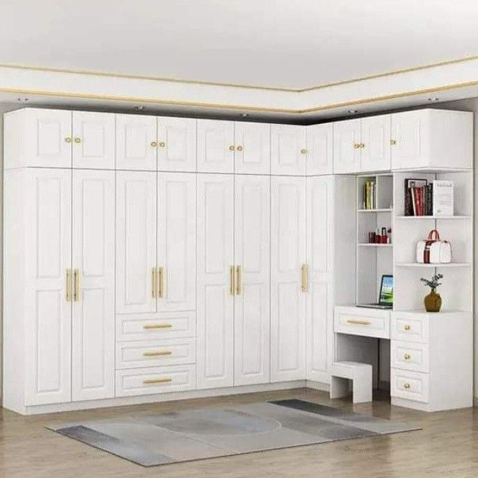 Mirror Panel Combination Stainless Steel Wardrobe For Home Bedroom