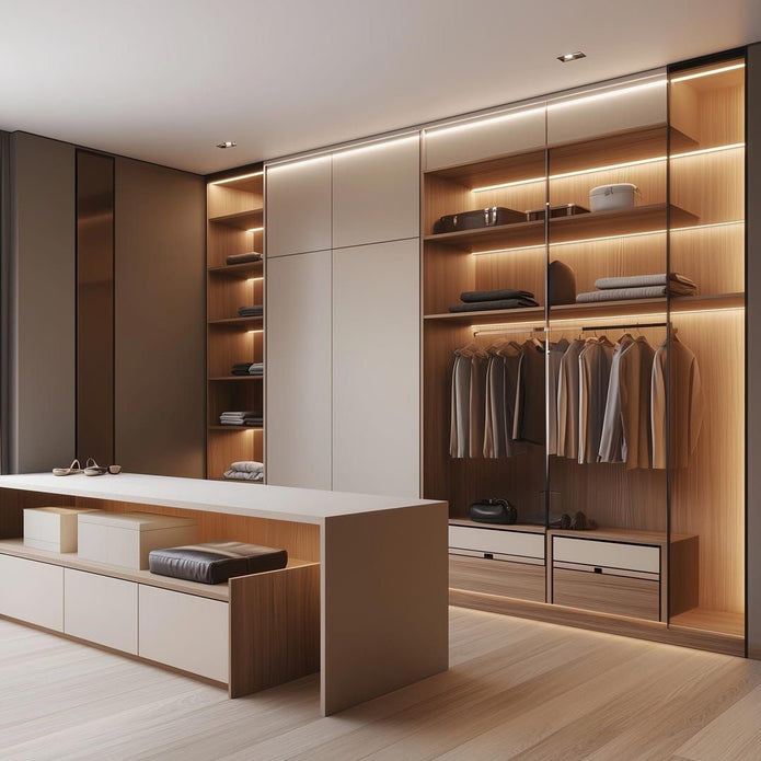 Custom Partition Walk-in Stainless Steel Wardrobe For Luxury Home Bedroom