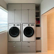 SS304 Stainless Steel Balcony Cabinet With LED Strip Light For Balcony Corner