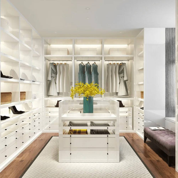 Decorative Molding Walk-in Stainless Steel Wardrobe For Villa Dressing Room