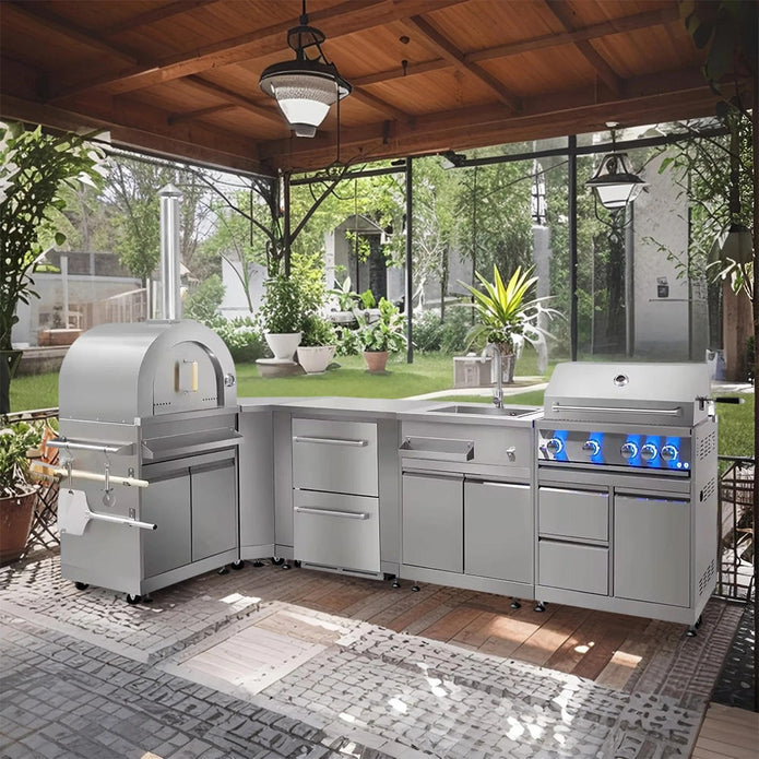 Anti Deformation Modular SS304 Stainless Steel Outdoor Garden Kitchen Mildew Proof For Patio