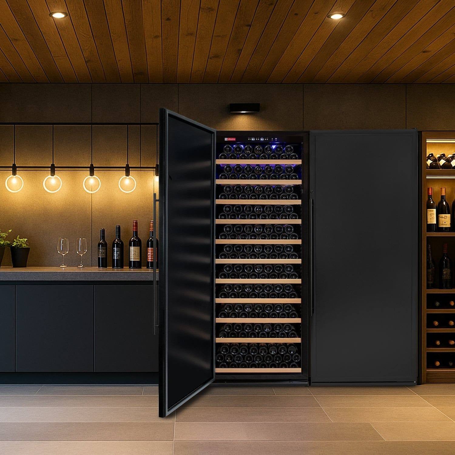 Customizable Exterior Finish 304 Stainless Steel Freestanding Wine Cabinet For Kitchen