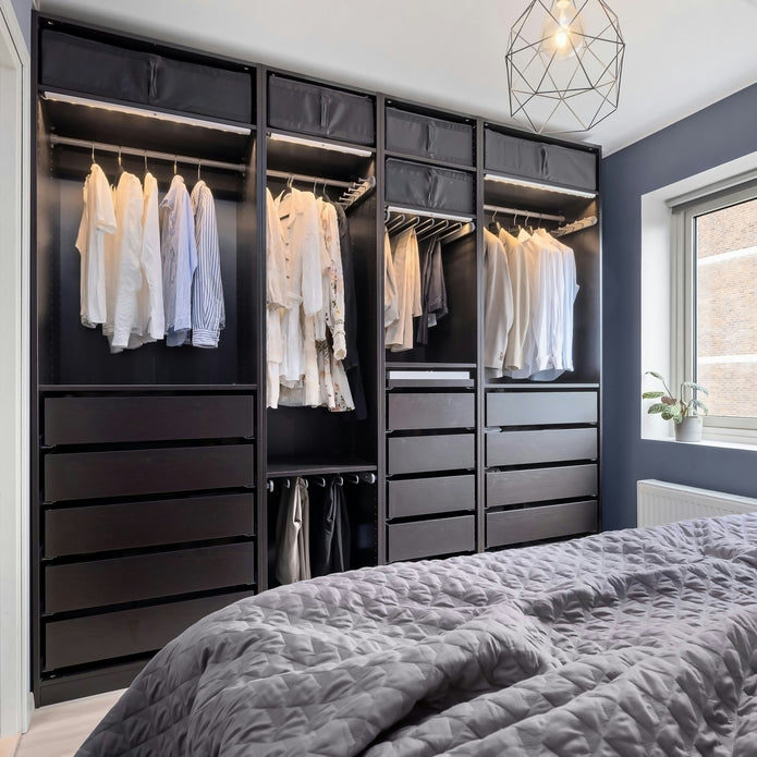 Double Door Built-in Stainless Steel Wardrobe For Home With Internal Dividers