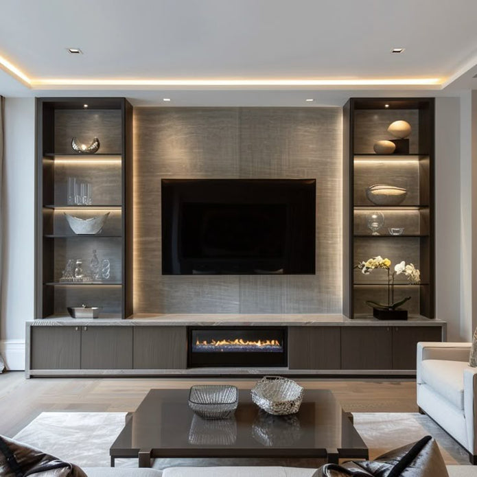 304 Stainless Steel TV Cabinet Built-In With Remote Storage For Family Room