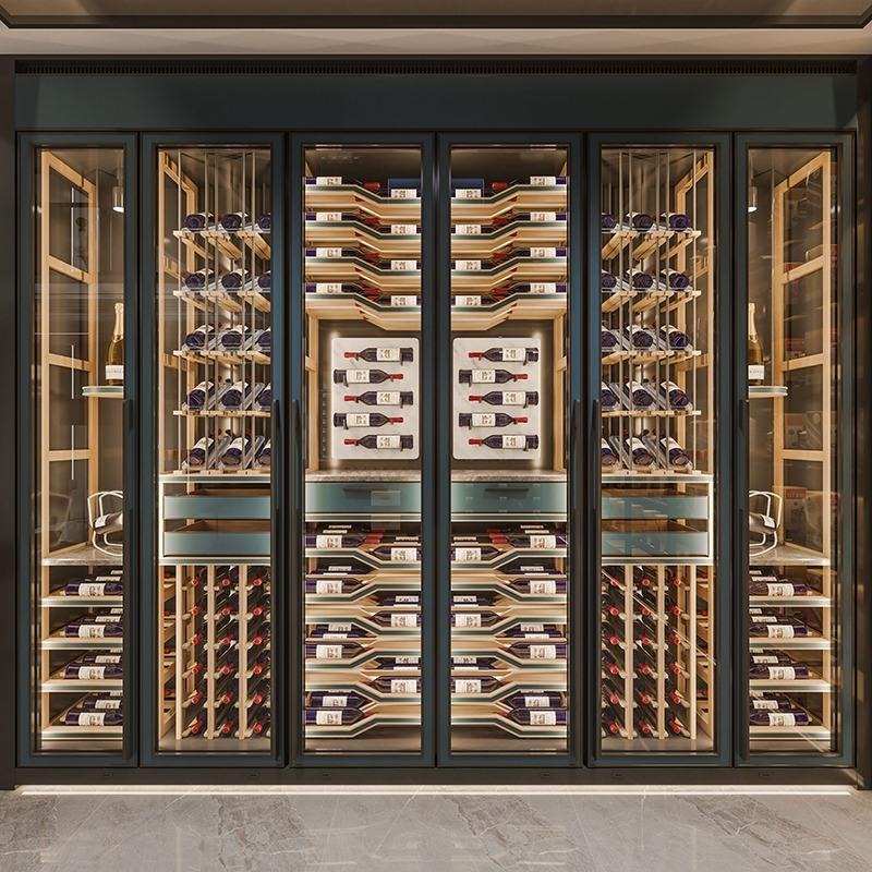 LED Display SS304 Stainless Steel Wine Cellar Wine Rack For Home Bar With Multi-layer Shelves