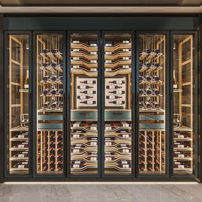 LED Display SS304 Stainless Steel Wine Cellar Wine Rack For Home Bar With Multi-layer Shelves