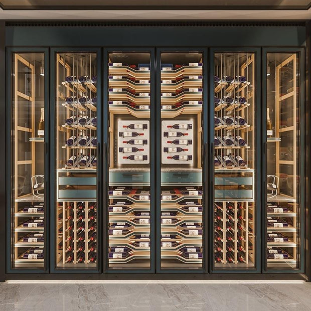LED Display SS304 Stainless Steel Wine Cellar Wine Rack For Home Bar With Multi-layer Shelves