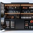 For Apartment Stainless Steel Built-in Wine Rack With Lockable Door And Bottle Guides