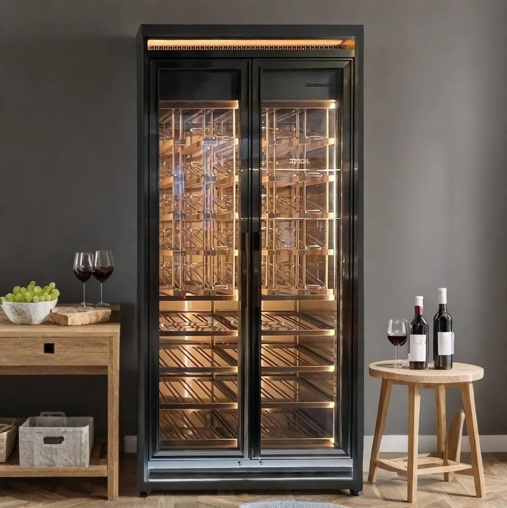 Glass Door Anti-fog Design 304 Stainless Steel Freestanding Wine Storage Cabinet For Dining Room