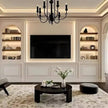 Family Room Media Storage Stainless Steel TV Cabinet Built-In