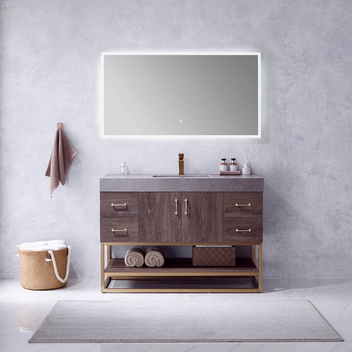 For Washrooms Wall Hung Stainless Steel Bathroom Vanity Set Multi Functional With Sink