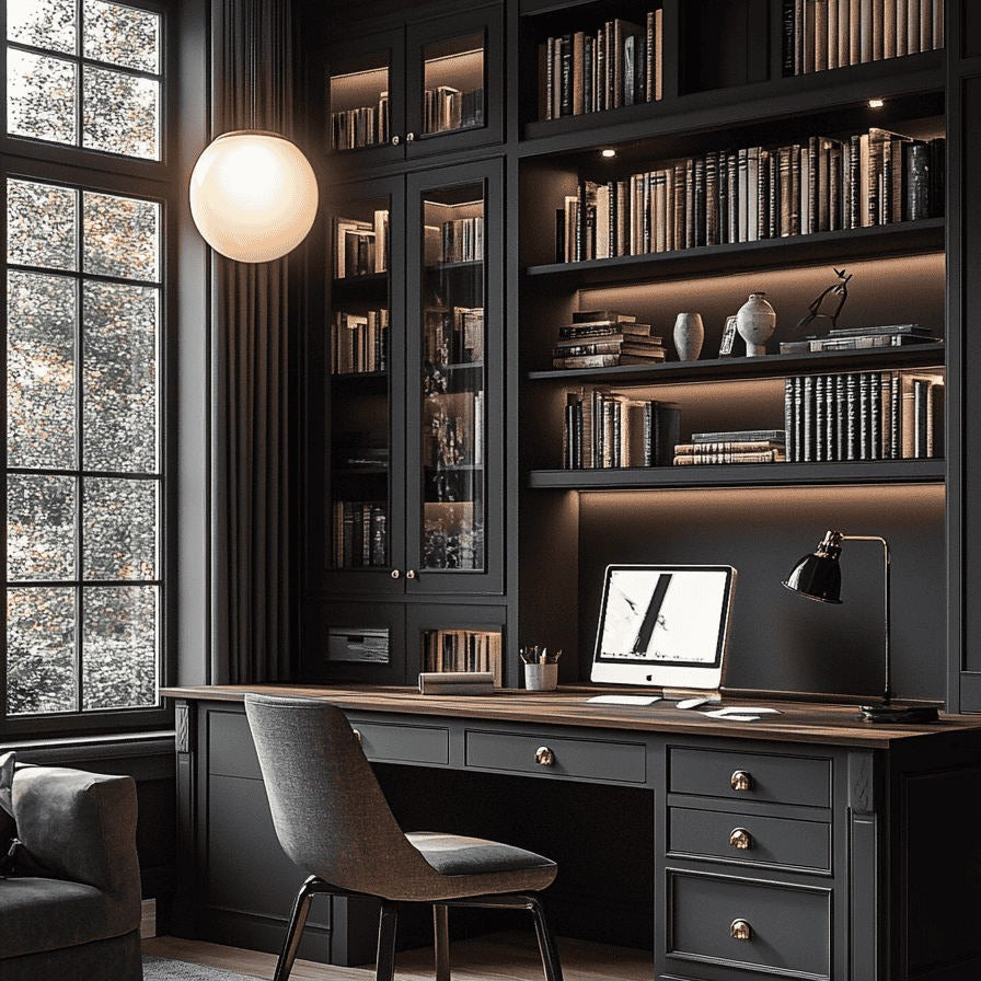 Built-in 304 Stainless Steel Bookshelf With Stationery Drawer For Home Study