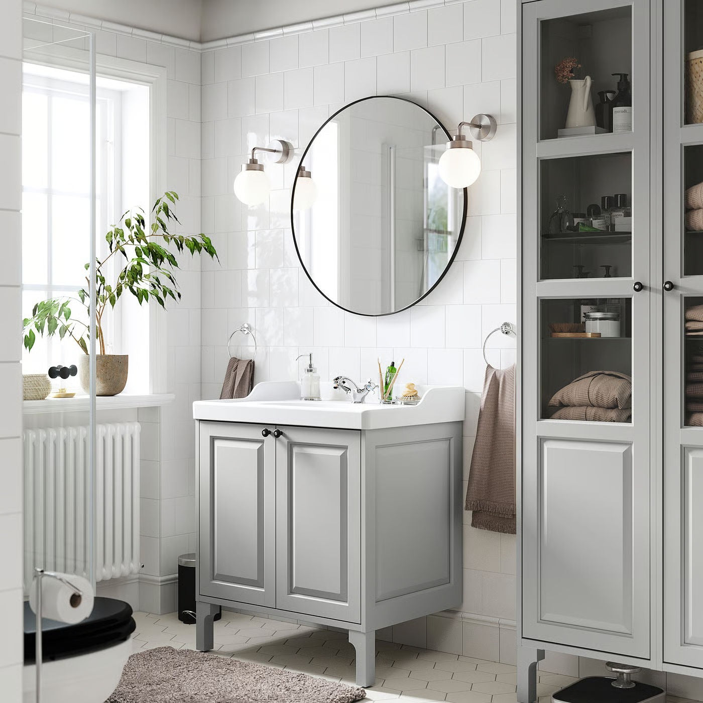 Fireproof Floor Mounted SS304 Stainless Steel Bathroom Vanity Cabinet With Storage Rack For Home Bathroom