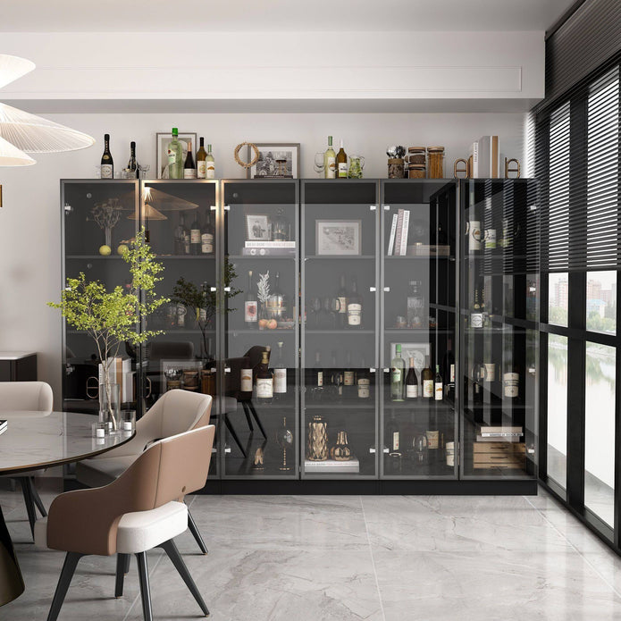 Light Sensor Stainless Steel Freestanding Wine Storage Cabinet For Living Room