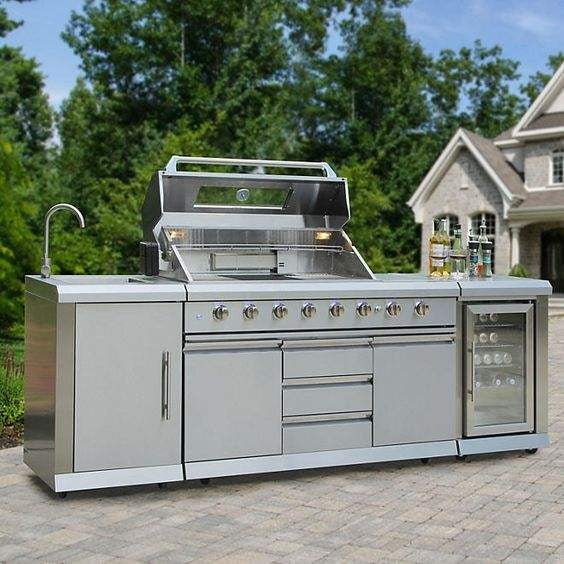 Cool To The Touch Modular SS304 Stainless Steel Outdoor Kitchen Cabinets With Sink
