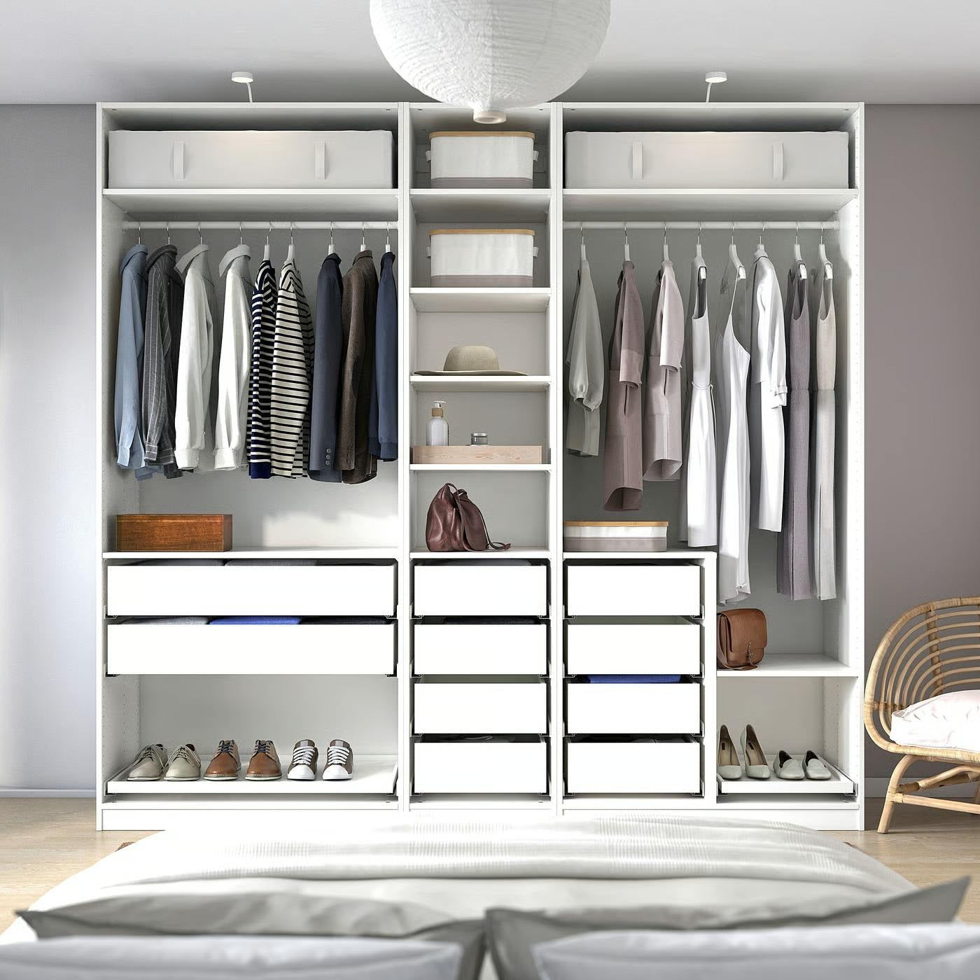 Built-in Ironing Board Combination Stainless Steel Wardrobe For Master Room