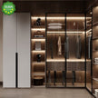 LED Light Inside Freestanding Stainless Steel Wardrobe For Bedroom