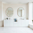 New Design Floor Mounted Stainless Steel Bathroom Vanity Cabinet Mildew Proof Cool To The Touch