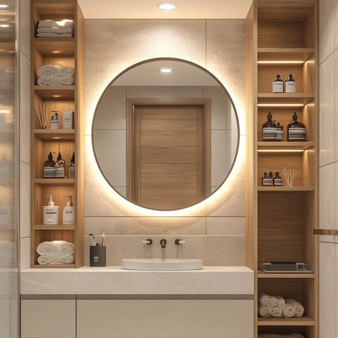For Guest Bathroom Wall Hung SS304 Stainless Steel Bathroom Cabinet Environmental Protection With Medicine Cabinet