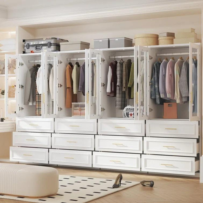 Anti-scratch Doors Combination Stainless Steel Wardrobe Cabinet For Villa