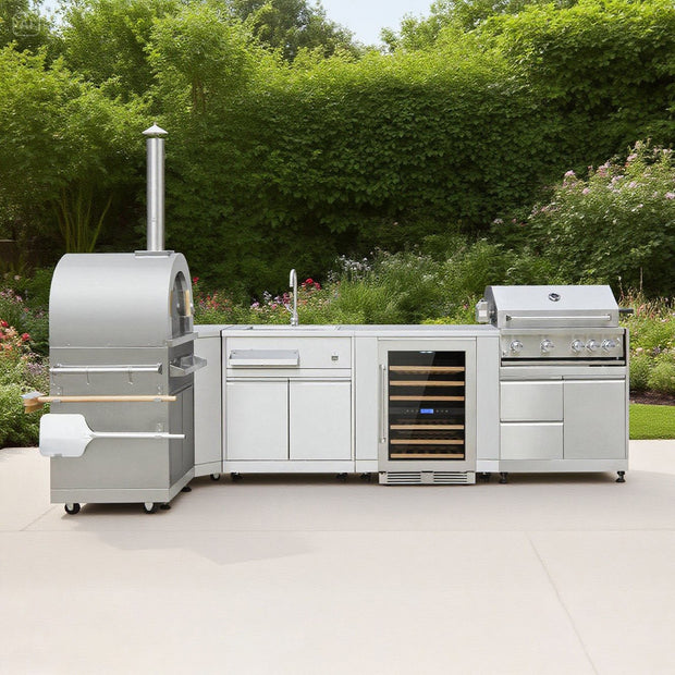 Modular Space Saving 304 Stainless Steel Outdoor Kitchen Zero Formaldehyde With Bbq Grill