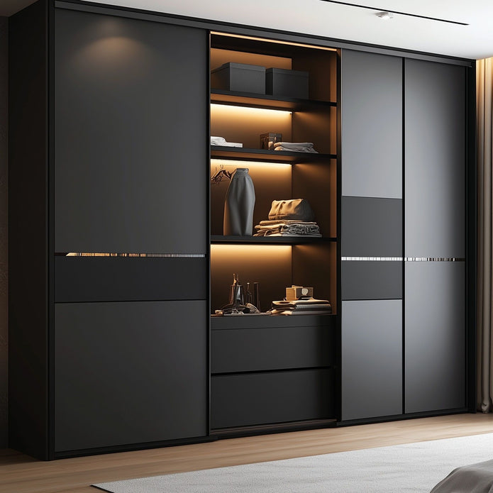 Stainless Steel Frame Built-in Wardrobe For Villa Bedroom With Rustproof Surface