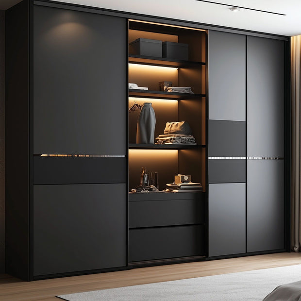 Stainless Steel Frame Built-in Wardrobe For Villa Bedroom With Rustproof Surface
