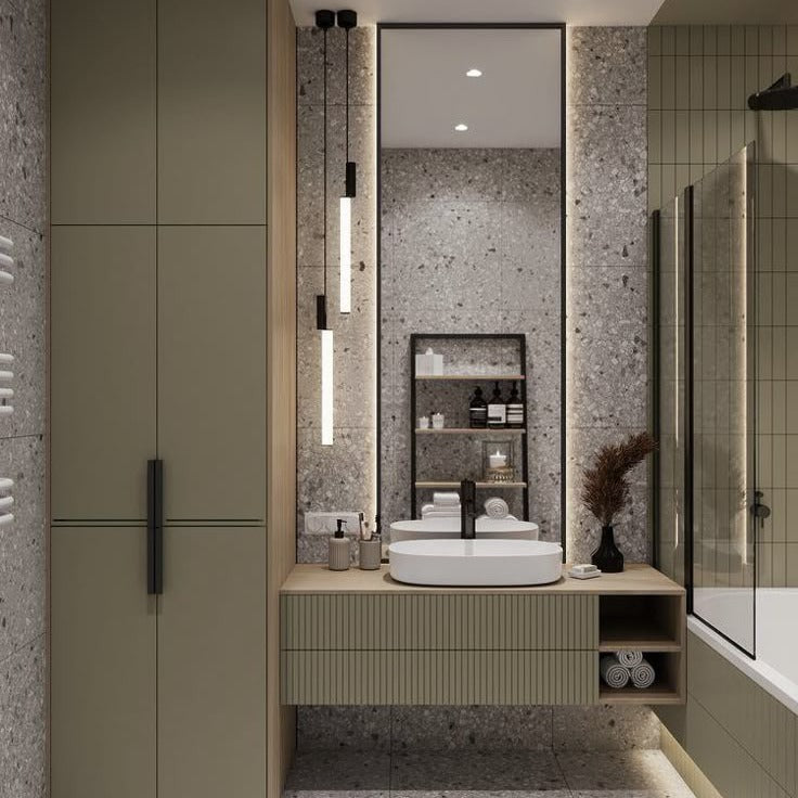 Modern Customizable Wall Hung SS304 Stainless Steel Bathroom Dressing Table Antibacterial With Sink For Washrooms